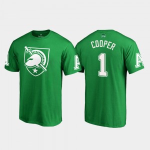St. Patrick's Day Men's Fred Cooper College T-Shirt Army #1 White Logo Kelly Green