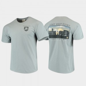 Comfort Colors Army Black Knights Men Campus Scenery College T-Shirt Gray