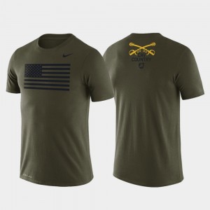 Green West Point American Flag Legend For Men's 1st Cavalry Division College T-Shirt
