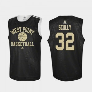 John Scully College Jersey United States Military Academy #32 Basketball Practice Men Black
