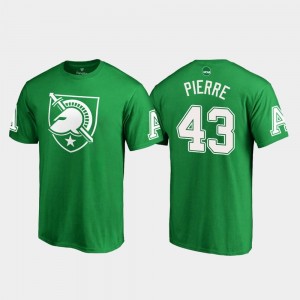 #43 Kelly Green St. Patrick's Day Markens Pierre College T-Shirt White Logo Mens Army West Point