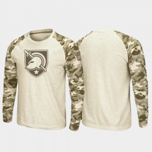 Oatmeal OHT Military Appreciation Raglan Long Sleeve Desert Camo For Men's USMA College T-Shirt