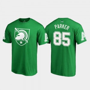 #85 Army St. Patrick's Day Quinten Parker College T-Shirt Kelly Green White Logo Mens