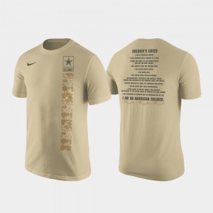 Army Black Knights For Men's Military Creed College T-Shirt Tan Cotton