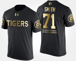 Black Gold Limited Auburn Tigers Short Sleeve With Message #71 Braden Smith College T-Shirt Men's