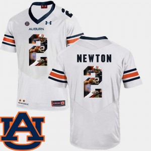 Auburn University #2 Football Cam Newton College Jersey Pictorial Fashion For Men White