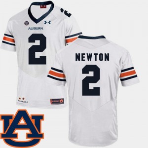 White #2 Football Auburn Tigers For Men Cam Newton College Jersey SEC Patch Replica