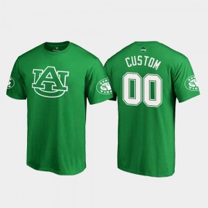 Kelly Green White Logo College Custom T-Shirts St. Patrick's Day Men's #00 Auburn University