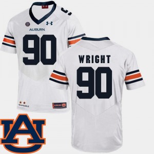 Gabe Wright College Jersey For Men SEC Patch Replica Football #90 White Auburn