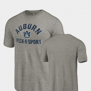 Men's Pick-A-Sport Tri-Blend Distressed Auburn University Gray College T-Shirt