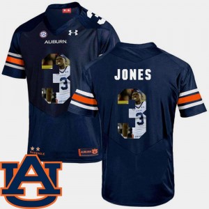 Football For Men's Navy AU #3 Jonathan Jones College Jersey Pictorial Fashion