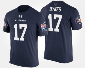 #17 Men's Navy Auburn University Peach Bowl Bowl Game Josh Bynes College T-Shirt