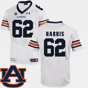 SEC Patch Replica White Football #62 Auburn Josh Harris College Jersey Men's