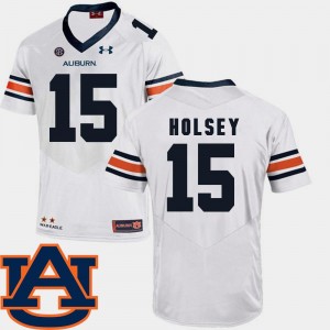 Men's Football Auburn University SEC Patch Replica Joshua Holsey College Jersey #15 White