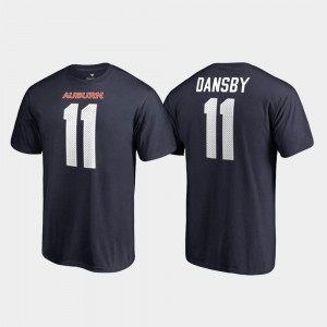 For Men's Karlos Dansby College T-Shirt Navy Legends Auburn University #11 Name & Number