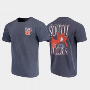 Comfort Colors Welcome to the South AU College T-Shirt For Men Navy