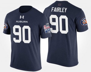 Nick Fairley College T-Shirt Navy Peach Bowl Auburn University Bowl Game For Men #90