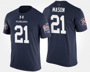 #21 Peach Bowl Tre Mason College T-Shirt Auburn University Navy Bowl Game For Men