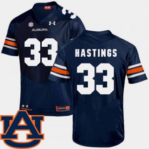 Tigers SEC Patch Replica Football #33 Navy Will Hastings College Jersey Men's