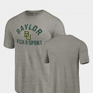 College T-Shirt Tri-Blend Distressed Men's Gray Pick-A-Sport Bears
