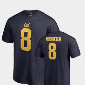 #8 Legends Aaron Rodgers College T-Shirt For Men Name & Number Cal Berkeley Navy