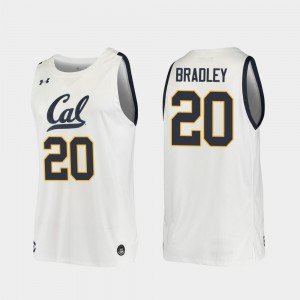 2019-20 Basketball #20 White For Men's Replica California Berkeley Matt Bradley College Jersey