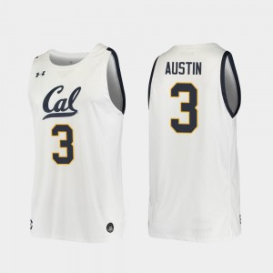 Cal Berkeley Paris Austin College Jersey Men Replica #3 2019-20 Basketball White