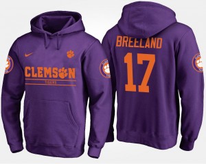 Clemson Purple Bashaud Breeland College Hoodie #17 Men's