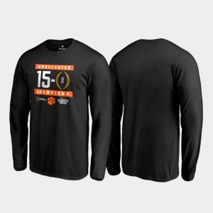 Clemson University Men 2018 National Champions Undefeated Long Sleeve Football Playoff College T-Shirt Black