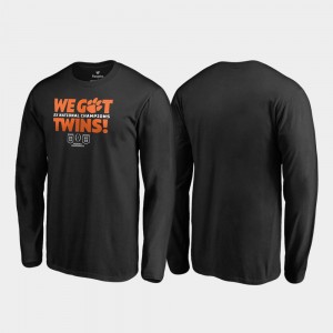 We Got Twins Long Sleeve Football Playoff College T-Shirt 2018 National Champions CFP Champs Black Mens