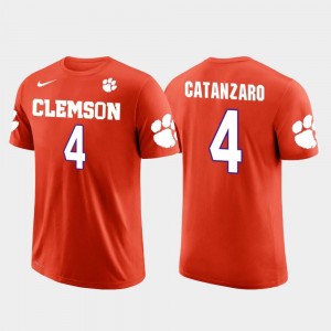 Mens Future Stars Orange Carolina Panthers Football #4 Chandler Catanzaro College T-Shirt CFP Champs