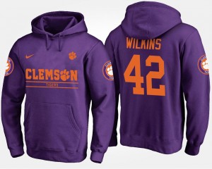 Purple Christian Wilkins College Hoodie For Men's Clemson National Championship #42