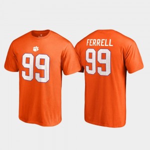 #99 Name & Number Orange Mens Clelin Ferrell College T-Shirt Legends Clemson National Championship