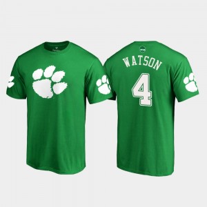 #4 St. Patrick's Day CFP Champs Mens Deshaun Watson College T-Shirt Kelly Green White Logo