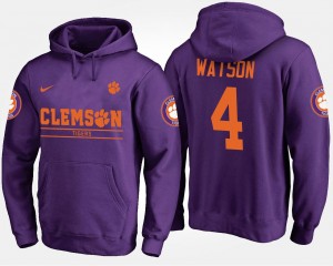 For Men Purple Clemson University #4 Deshaun Watson College Hoodie