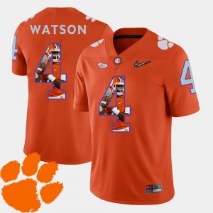 DeShaun Watson College Jersey Football Pictorial Fashion Mens Clemson Orange #4