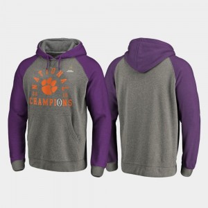 Football Playoff Lateral For Men Clemson College Hoodie 2018 National Champions Heather Gray