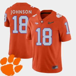 Football Clemson Tigers Jadar Johnson College Jersey #18 For Men's Orange 2018 ACC