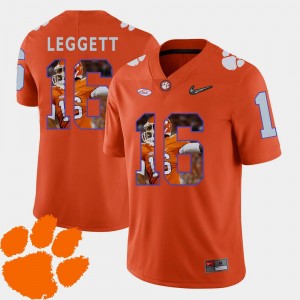 #16 Jordan Leggett College Jersey Football Mens Orange Clemson Pictorial Fashion