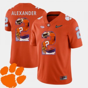 Orange Mens Mackensie Alexander College Jersey Clemson Tigers Football #2 Pictorial Fashion