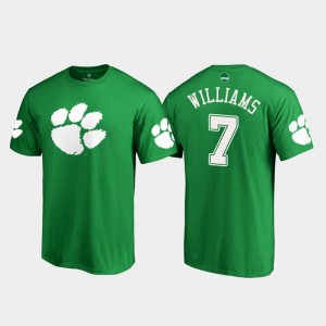 Mike Williams College T-Shirt #7 White Logo St. Patrick's Day Men Kelly Green Clemson University
