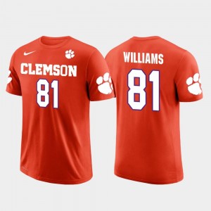 Future Stars Mike Williams College T-Shirt Orange For Men's Los Angeles Chargers Football Clemson National Championship #81