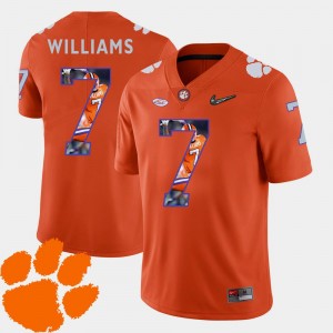 #7 Pictorial Fashion For Men's Football Clemson Tigers Orange Mike Williams College Jersey