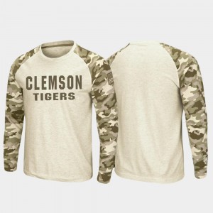 Raglan Long Sleeve Desert Camo Oatmeal For Men OHT Military Appreciation Clemson National Championship College T-Shirt