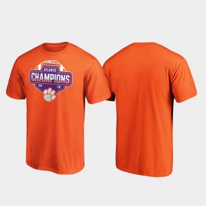 College T-Shirt ACC Atlantic Men Orange 2019 Football Division Champions Clemson Tigers
