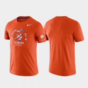 College T-Shirt For Men's Clemson Tigers Tri-Blend Performance Orange Rivalry