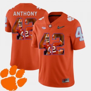 Pictorial Fashion Orange #42 Stephone Anthony College Jersey Mens Clemson Football