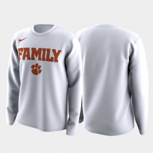 College T-Shirt White Clemson March Madness Legend Basketball Long Sleeve Men Family on Court