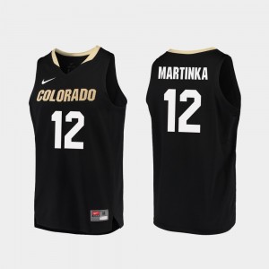 Colorado Buffalo Replica AJ Martinka College Jersey Men Basketball #12 Black