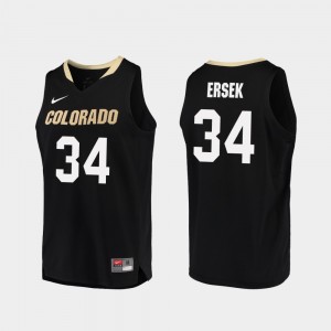 Mens #34 University of Colorado Replica Black Basketball Benan Ersek College Jersey